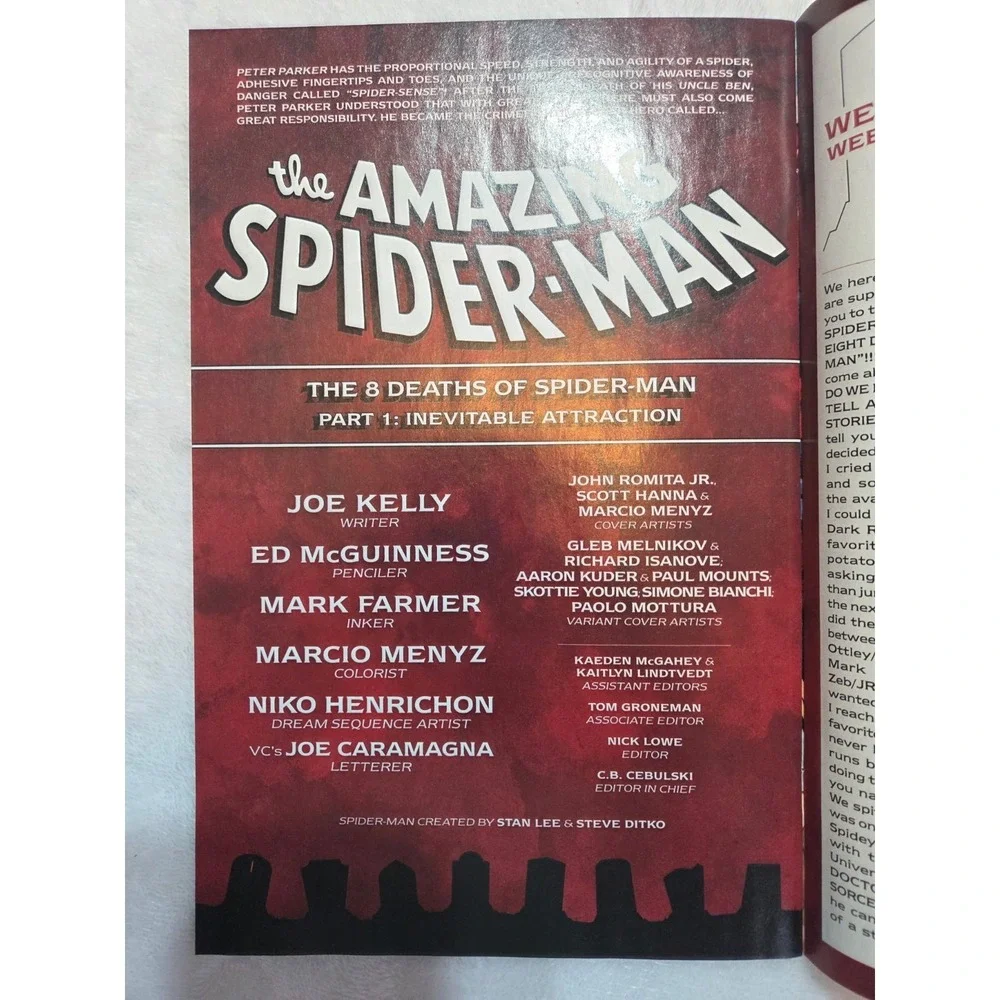 Amazing Spider-Man #61 Variant Marvel Comic 2025 The 8 Deaths of Spider-Man NM